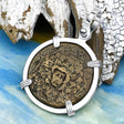 Ancient Greek Medusa & Nike Protection and Victory Bronze Coin 120 BC Sterling Silver Pendant