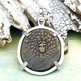 Ancient Greek Medusa & Nike Protection and Victory Bronze Coin 120 BC Sterling Silver Pendant