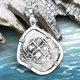 1652 Consolacion Shipwreck Pirate Era Spanish 1 Reale Piece of Eight 14K White Gold Pendant
