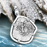 1652 Consolacion Shipwreck Pirate Era Spanish 1 Reale Piece of Eight 14K White Gold Pendant