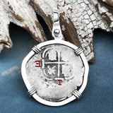 1658 Consolacion Shipwreck Pirate Era Spanish 1 Reale Piece of Eight 14K White Gold Pendant