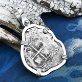 1662 Consolacion Shipwreck Pirate Era Spanish 1 Reale Piece of Eight 14K White Gold Pendant