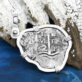 1662 Consolacion Shipwreck Pirate Era Spanish 1 Reale Piece of Eight 14K White Gold Pendant
