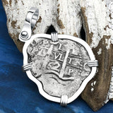 1662 Consolacion Shipwreck Pirate Era Spanish 1 Reale Piece of Eight 14K White Gold Pendant | Artifact #7045