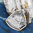 1715 Fleet Shipwreck Pirate Era Spanish 4 Reale Piece of 8 14K Gold and Sterling Silver Pendant