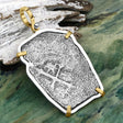 1715 Fleet Shipwreck Pirate Era Spanish 8 Reale Piece of 8 14K Gold and Sterling Silver Pendant