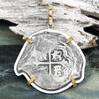 1715 Fleet Shipwreck Pirate Era Spanish 8 Reale Piece of 8 14K Gold and Sterling Silver Pendant