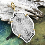 1715 Fleet Shipwreck Pirate Era Spanish 8 Reale Piece of 8 14K Gold and Sterling Silver Pendant