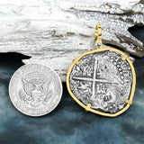 Rare Concepcion Shipwreck 8 Reale Silver Piece of 8 14K Gold Pendant