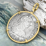 STUNNING Grade 1 Plus - El Cazador Shipwreck 1783 8 Reale "Piece of 8" 14K Gold Treasure Coin Pendant
