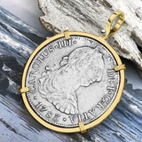 STUNNING El Cazador Shipwreck 1783 8 Reale "Piece of 8" 14K Gold Treasure Coin Pendant