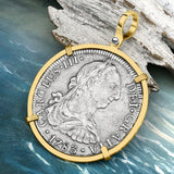 STUNNING Grade 1 Plus - El Cazador Shipwreck 1783 8 Reale "Piece of 8" 14K Gold Treasure Coin Pendant