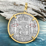 STUNNING Grade 1 Plus - El Cazador Shipwreck 1783 8 Reale "Piece of 8" 14K Gold Treasure Coin Pendant