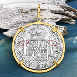 STUNNING Grade 1 Plus - El Cazador Shipwreck 1783 8 Reale "Piece of 8" 14K Gold Treasure Coin Pendant