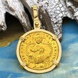 Jesus Christ King of Kings 24K Gold Solidus Coin 945 AD 18K Gold Pendant