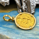 Jesus Christ King of Kings 24K Gold Solidus Coin 945 AD 18K Gold Pendant
