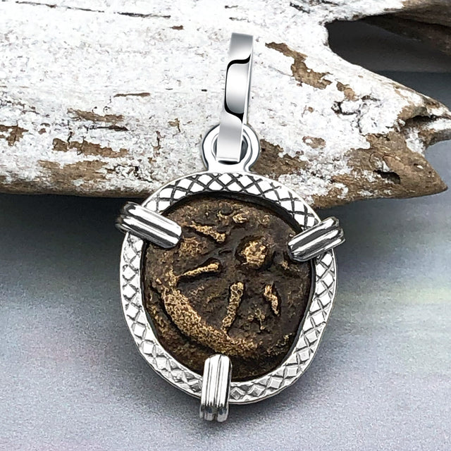 Biblical Widow's Mite Sterling Silver Pendant