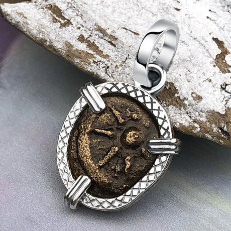 Biblical Widow's Mite Sterling Silver Pendant