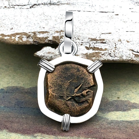 Biblical Widow's Mite Sterling Silver Pendant