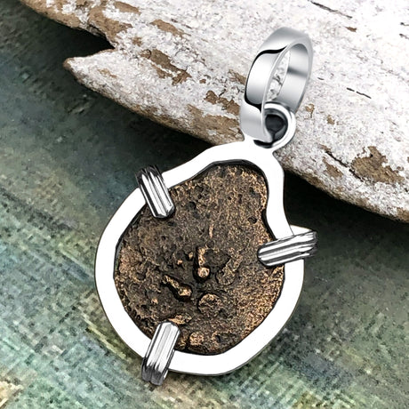 Biblical Widow's Mite Sterling Silver Pendant