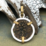 Biblical Widow's Mite 14K Gold and Sterling Silver Pendant