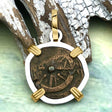 Biblical Widow's Mite 14K Gold and Sterling Silver Pendant