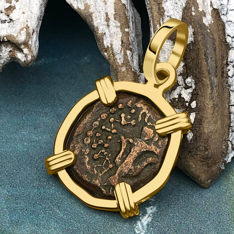 Biblical Widow's Mite 14K Gold Pendant