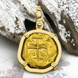RARE Colombia 1631 22K Gold Two Escudo - the Legendary Doubloon - 18K Gold Pendant