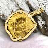 Heart Shaped Circa 1609 22K Gold Two Escudo - the Legendary Doubloon - 18K Gold Pendant | Artifact #7084