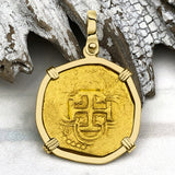 Circa 1605 22K Gold Two Escudo - the Legendary Doubloon - 18K Gold Pendant