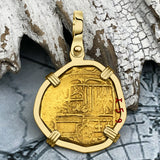 Dated 1593 22K Gold 2 Escudo - the Legendary Doubloon - 18K Gold Pendant 