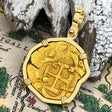 Pirate Era Circa 1615 22K Gold Two Escudo - the Legendary Doubloon - 18K Gold Pendant
