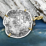 Mel Fisher's Atocha 8 Reale Shipwreck Coin 14K Gold & Sterling Silver Pendant