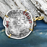 Mel Fisher's Atocha 8 Reale Shipwreck Coin 14K Gold & Sterling Silver Pendant