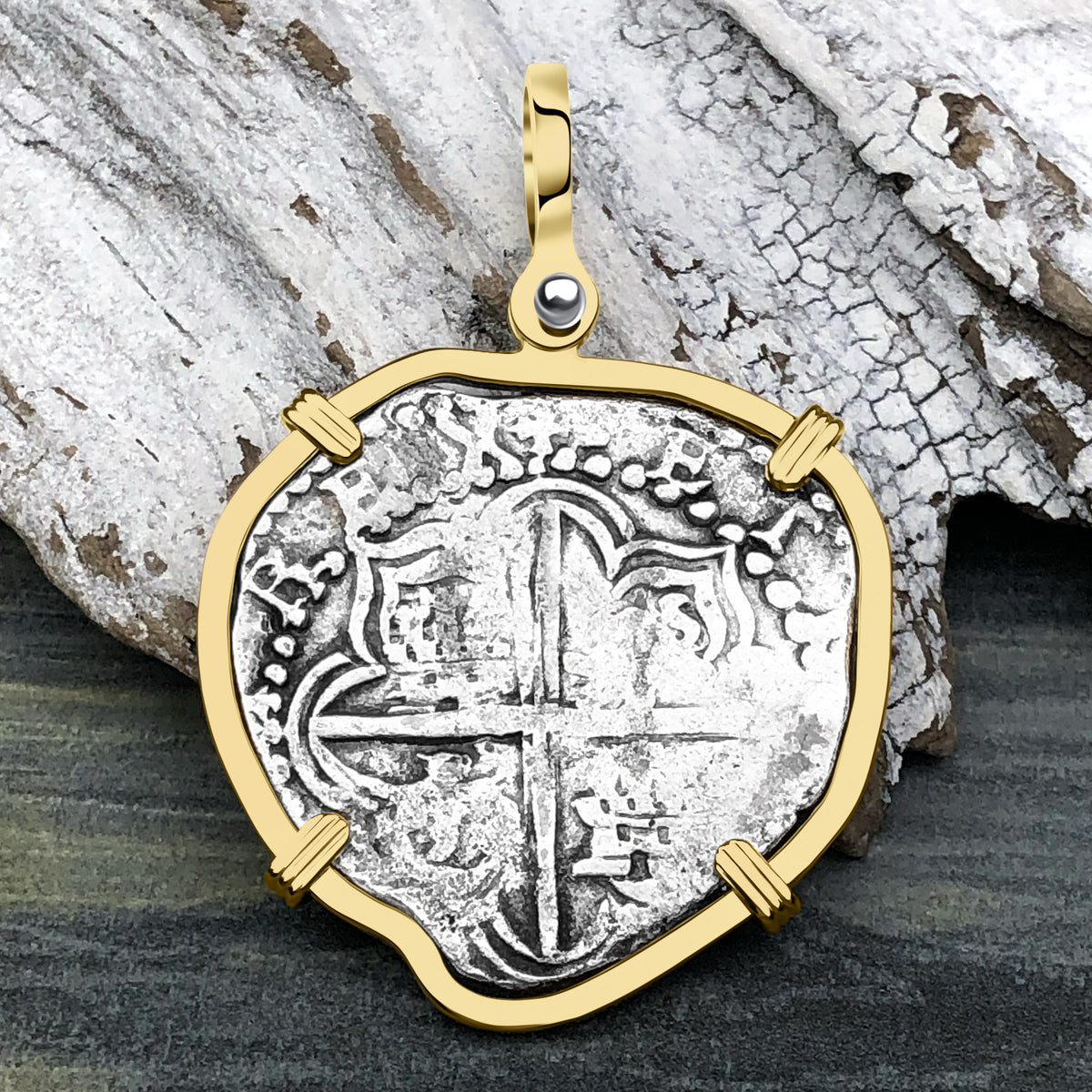 Mel Fisher's Atocha 4 Reale Shipwreck Coin 14K Gold Pendant