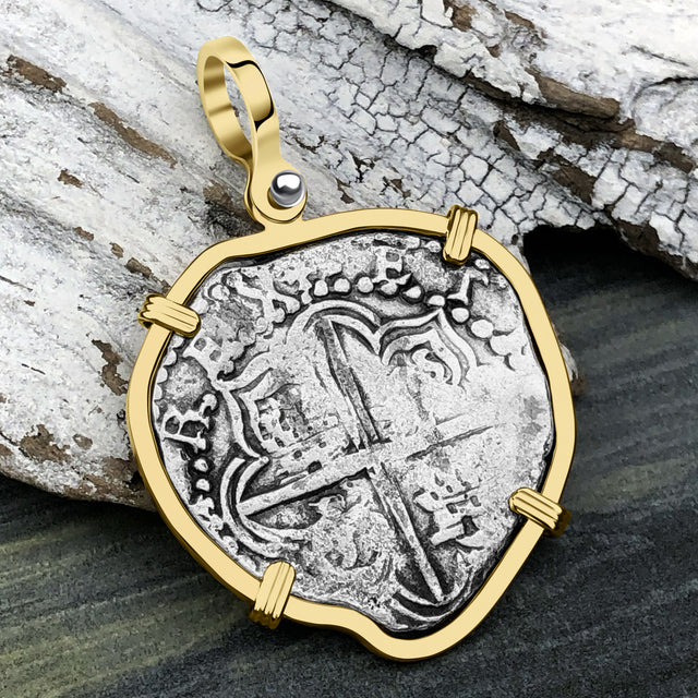 Mel Fisher's Atocha 4 Reale Shipwreck Coin 14K Gold Pendant