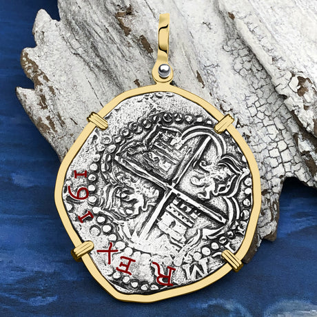RARE Dated Mel Fisher's Atocha 8 Reale Shipwreck Coin 14K Gold Pendant