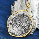 RARE Dated Mel Fisher's Atocha 8 Reale Shipwreck Coin 14K Gold Pendant