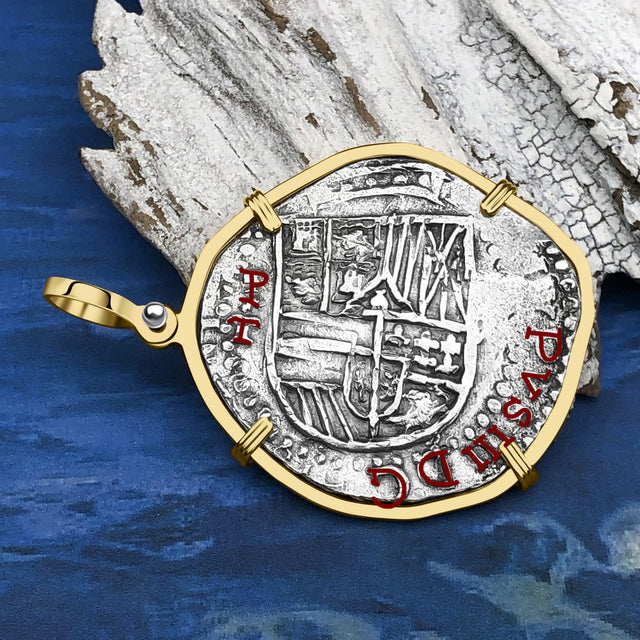 RARE Dated Mel Fisher's Atocha 8 Reale Shipwreck Coin 14K Gold Pendant
