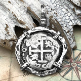 1750 Pirate Era Spanish 2 Reale "Piece of Eight" Sterling Silver TORTUGA COLLECTION Pendant