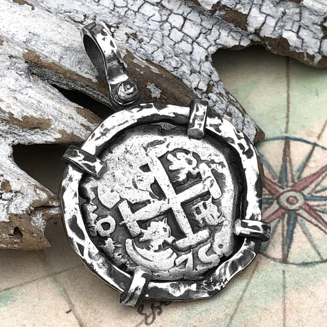 1750 Pirate Era Spanish 2 Reale "Piece of Eight" Sterling Silver TORTUGA COLLECTION Pendant