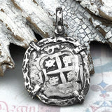 1756 Pirate Era Spanish 2 Reale Piece of 8 Sterling Silver TORTUGA COLLECTION Pendant 