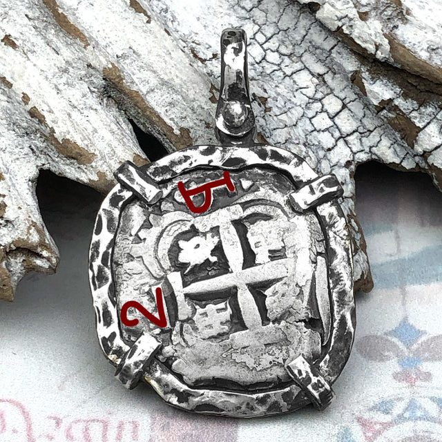 1756 Pirate Era Spanish 2 Reale Piece of 8 Sterling Silver TORTUGA COLLECTION Pendant 