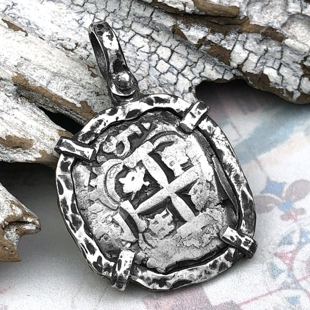 1756 Pirate Era Spanish 2 Reale Piece of 8 Sterling Silver TORTUGA COLLECTION Pendant 