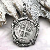 1765 Pirate Era Spanish 2 Reale Piece of 8 Sterling Silver TORTUGA COLLECTION Pendant