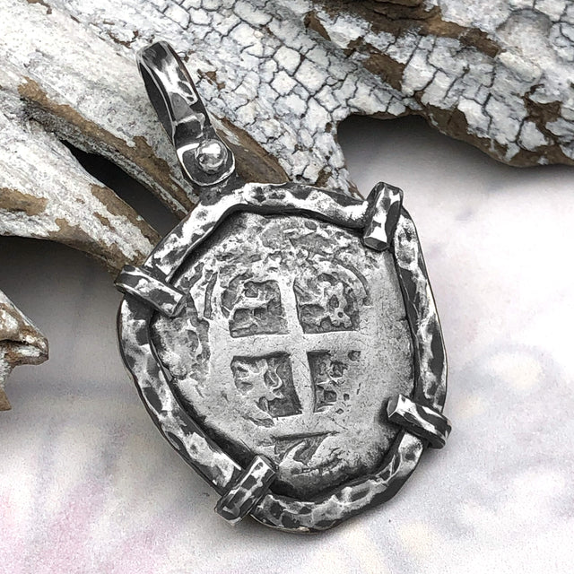 1765 Pirate Era Spanish 2 Reale Piece of 8 Sterling Silver TORTUGA COLLECTION Pendant