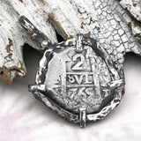 1765 Pirate Era Spanish 2 Reale Piece of 8 Sterling Silver TORTUGA COLLECTION Pendant