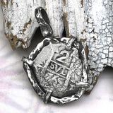 1765 Pirate Era Spanish 2 Reale Piece of 8 Sterling Silver TORTUGA COLLECTION Pendant
