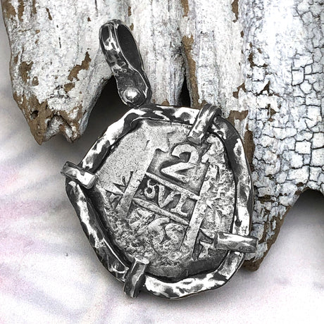1765 Pirate Era Spanish 2 Reale Piece of 8 Sterling Silver TORTUGA COLLECTION Pendant