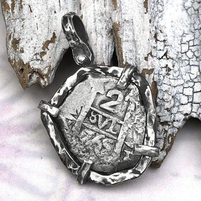 1765 Pirate Era Spanish 2 Reale Piece of 8 Sterling Silver TORTUGA COLLECTION Pendant